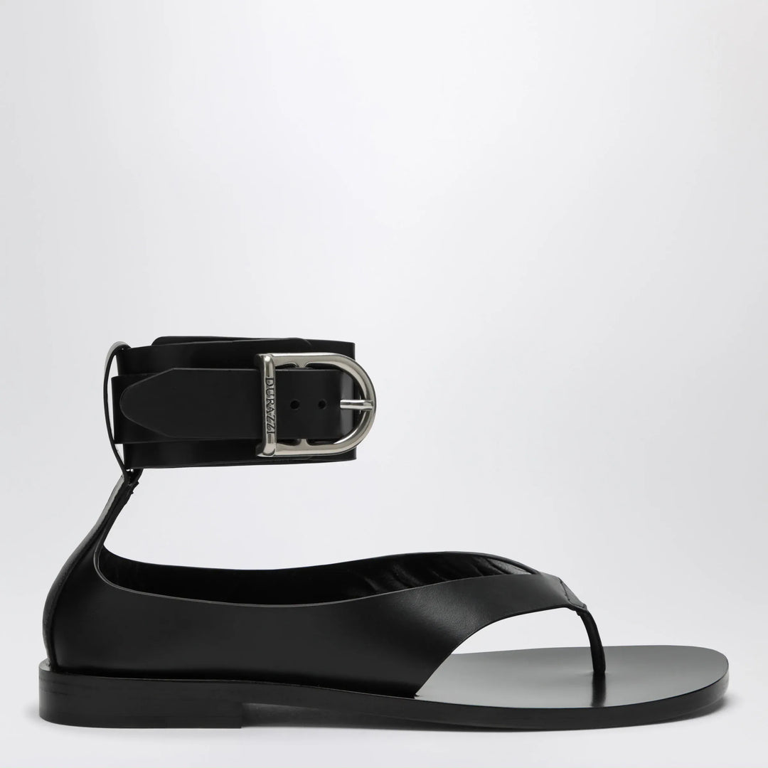 Durazzi Milano - Black Sandals With Ankle Strap Closure Brand Sandals 36 IT