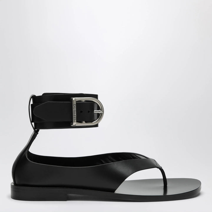 Durazzi Milano - Black Sandals With Ankle Strap Closure Brand Sandals 36 IT