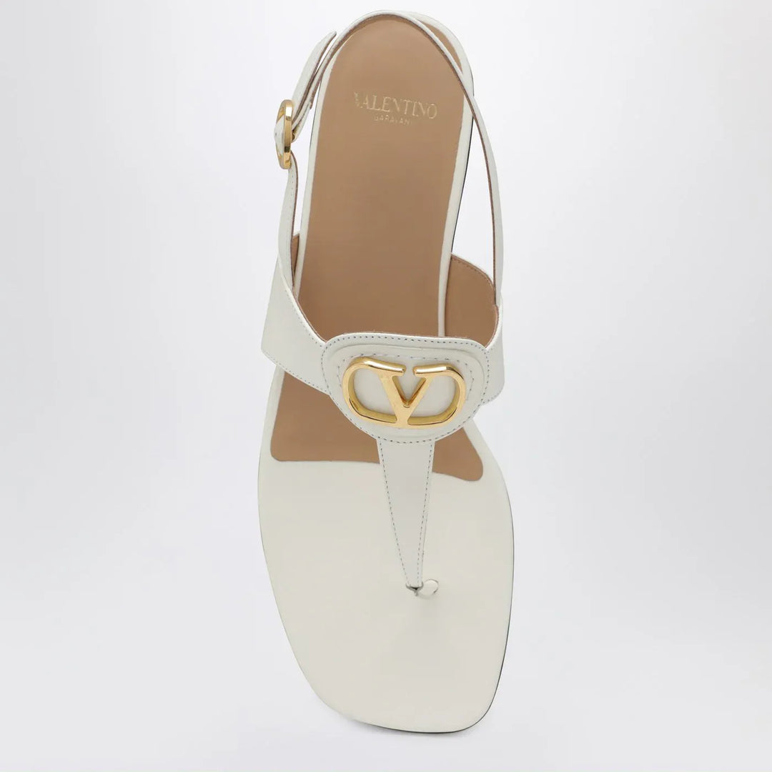 Valentino Garavani - Ivory VLogo Signature Thong Sandals Brand Sandals