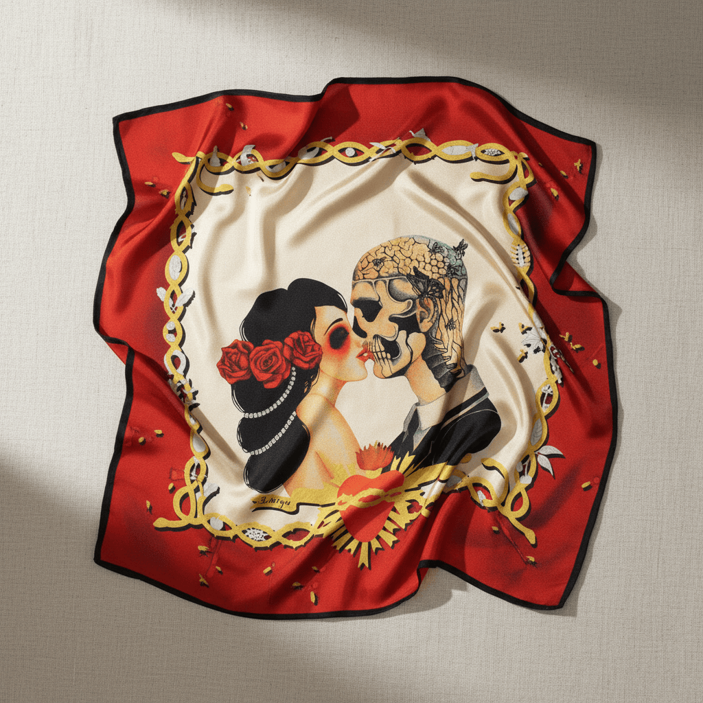 The Kiss Silk Scarf By Silviya Neri Brand Scarves