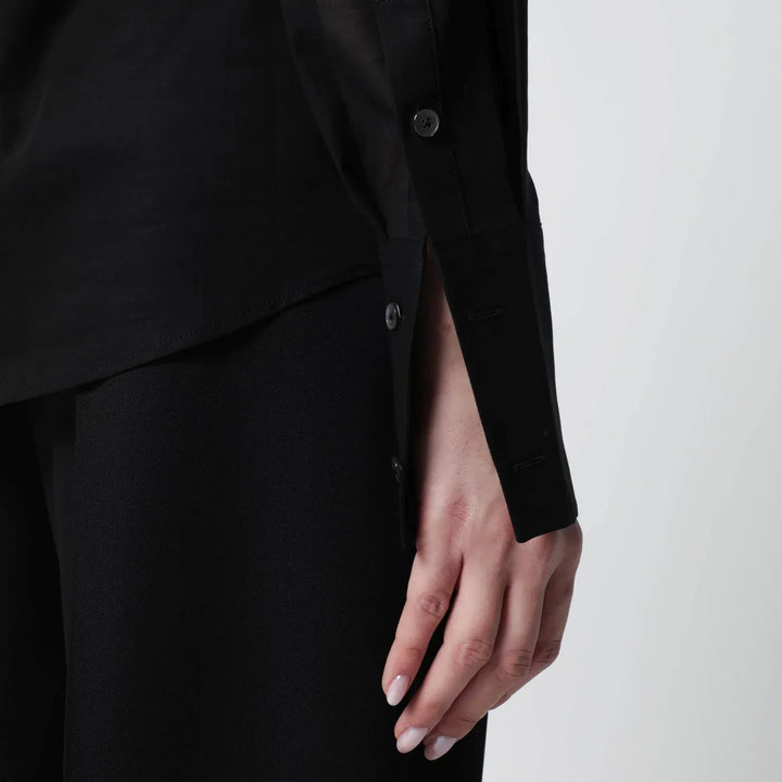 6397 - Black micro-pleated shirt Brand Shirts &amp; Tops