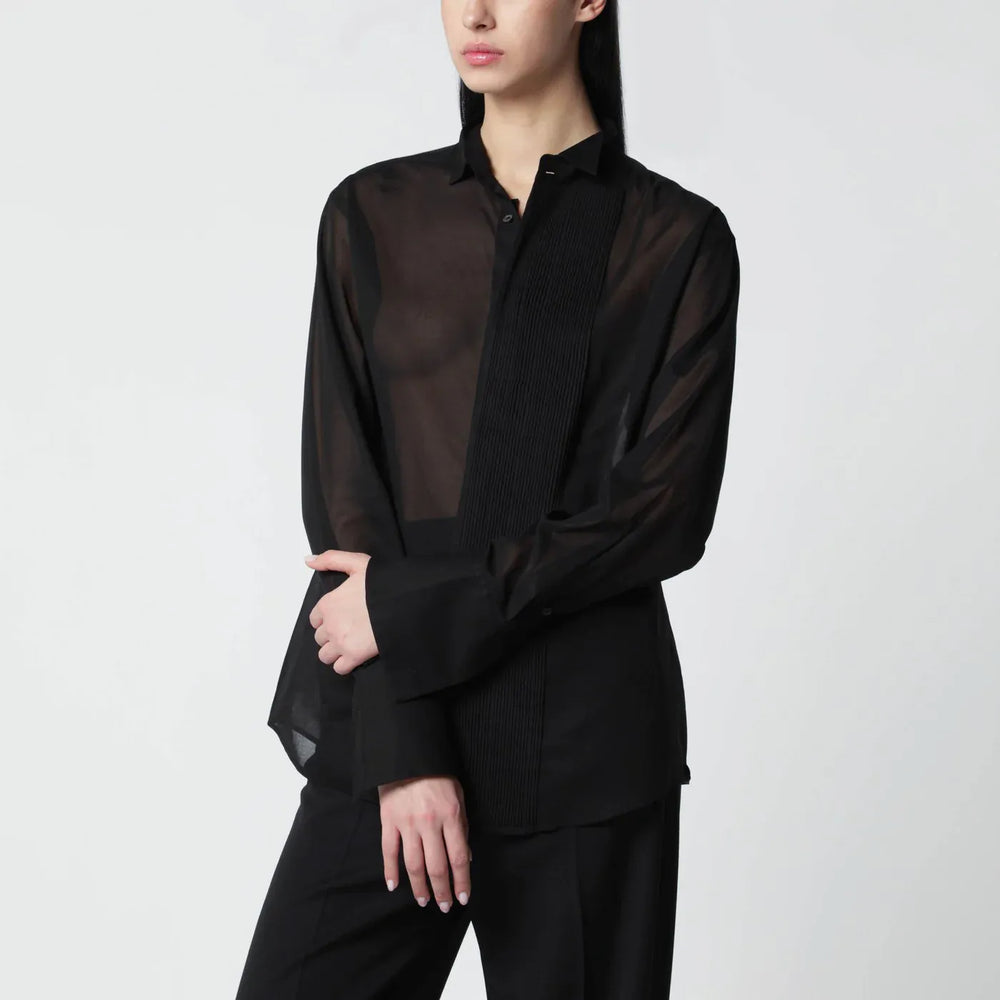 6397 - Black micro-pleated shirt Brand Shirts & Tops XS