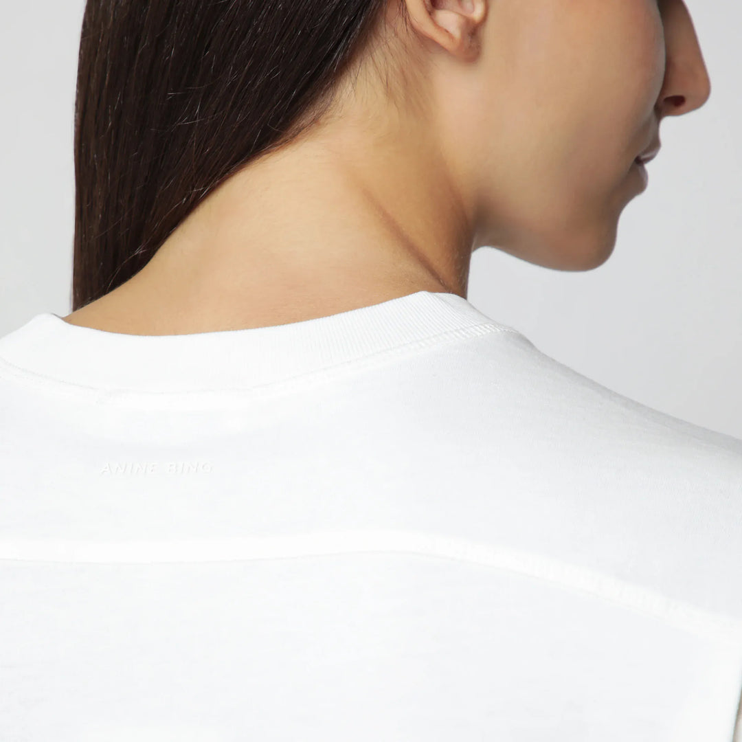ANINE BING - Cream logo-print T-shirt Brand Shirts &amp; Tops
