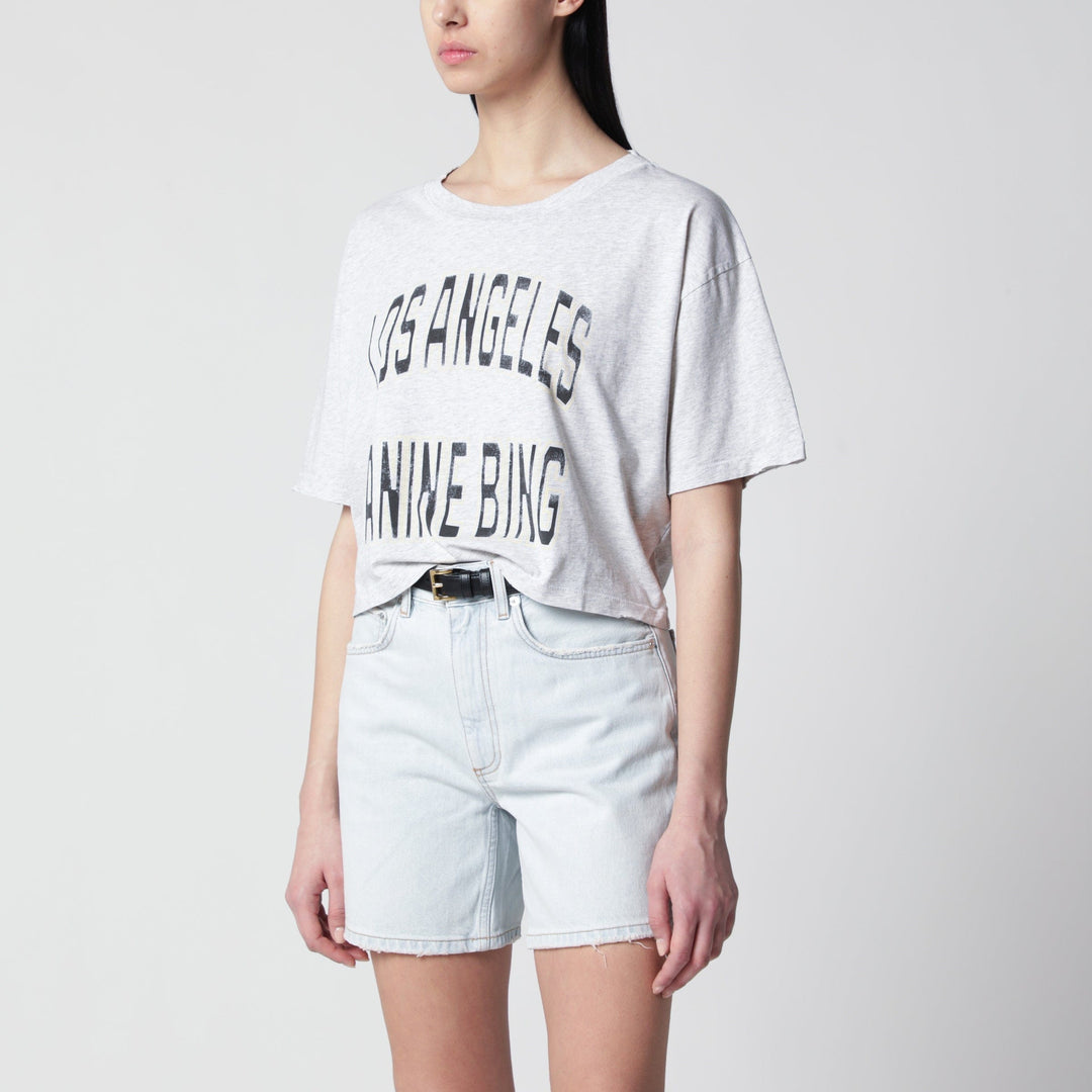 Shirts & Tops ANINE BING - Johnny cropped T-shirt with vintage print in cotton grey Brand