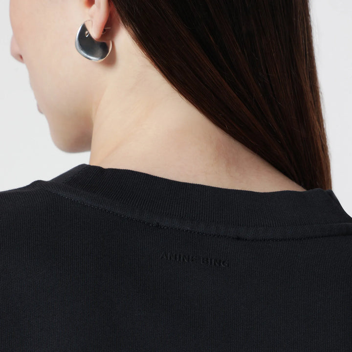 ANINE BING - Miles Collegiate cotton sweatshirt vintage black Brand Shirts &amp; Tops