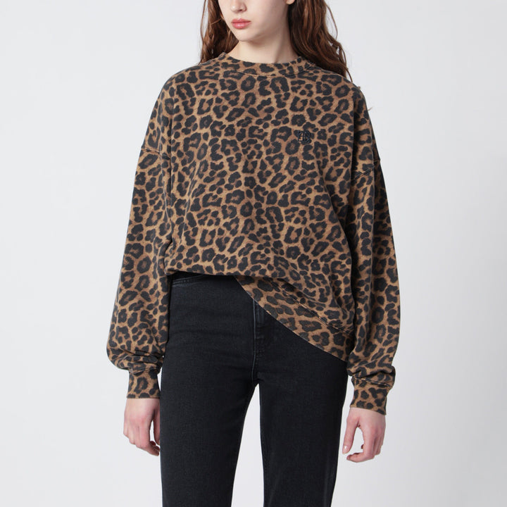 Shirts &amp; Tops ANINE BING - Miles Oversized Sweatshirt With Leopard Print Brand