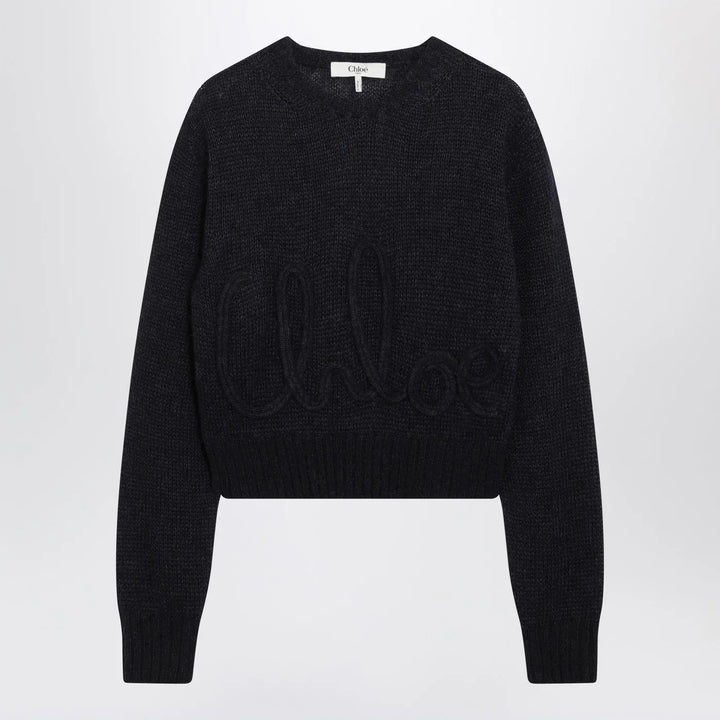 Chloé - Navy blue alpaca-blend sweater Brand Shirts &amp; Tops S