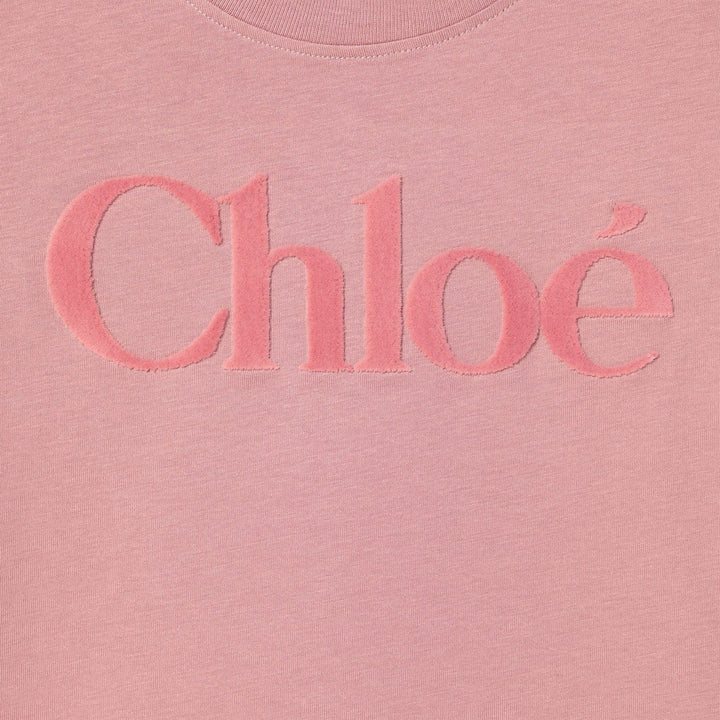 Chloé - Pink cotton T-shirt with logo Brand Shirts &amp; Tops 10