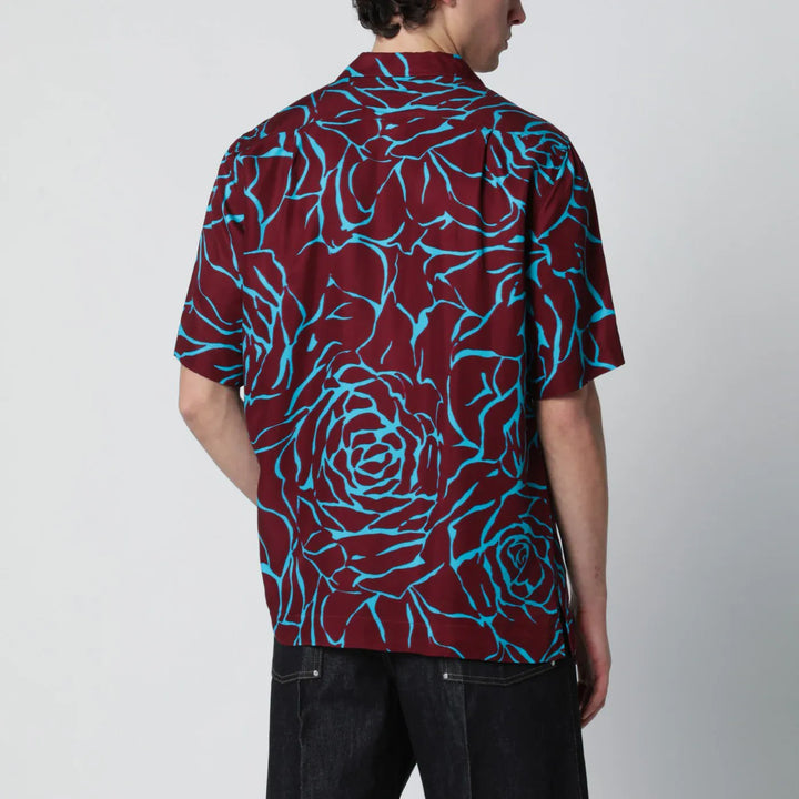 Dries Van Noten - Burgundy shirt with Archive Rose print Brand Shirts &amp; Tops