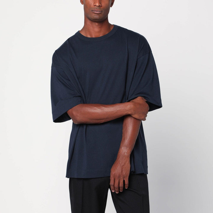 Shirts &amp; Tops S Dries Van Noten - Oversized navy blue cotton T-shirt Brand