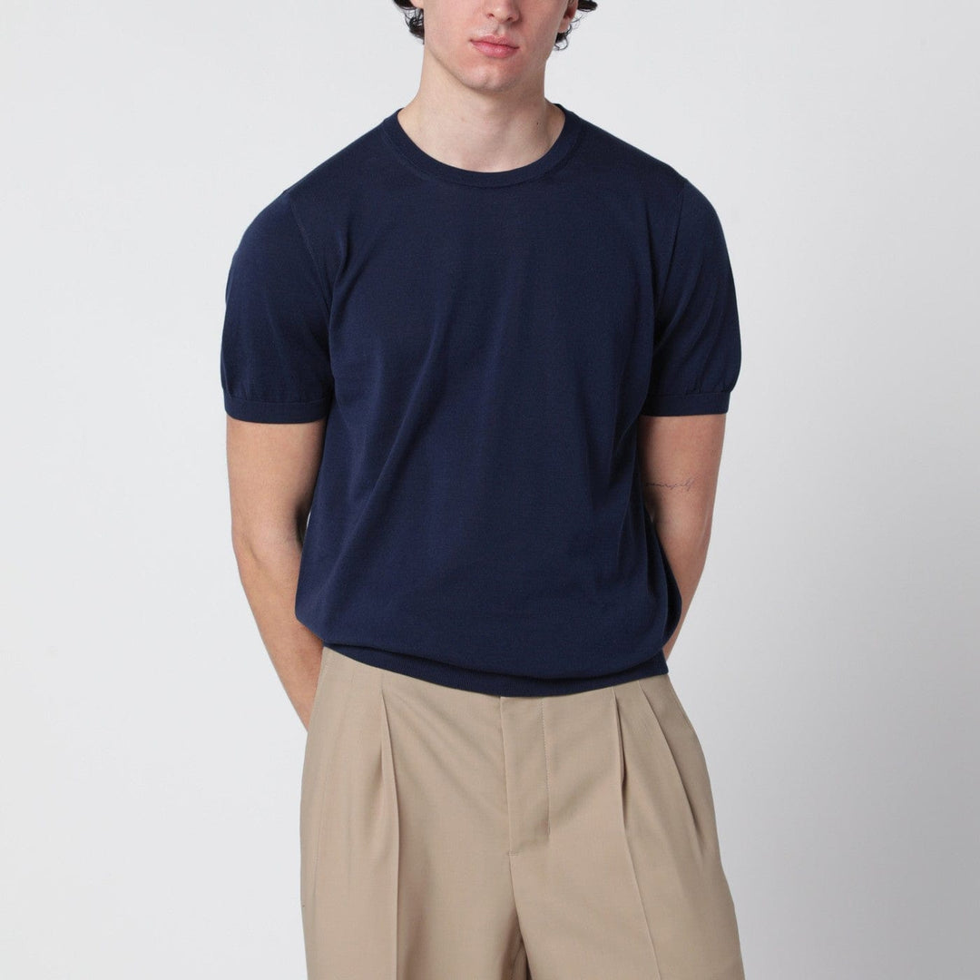 Shirts &amp; Tops Drumohr - Blue cotton crewneck sweater Brand