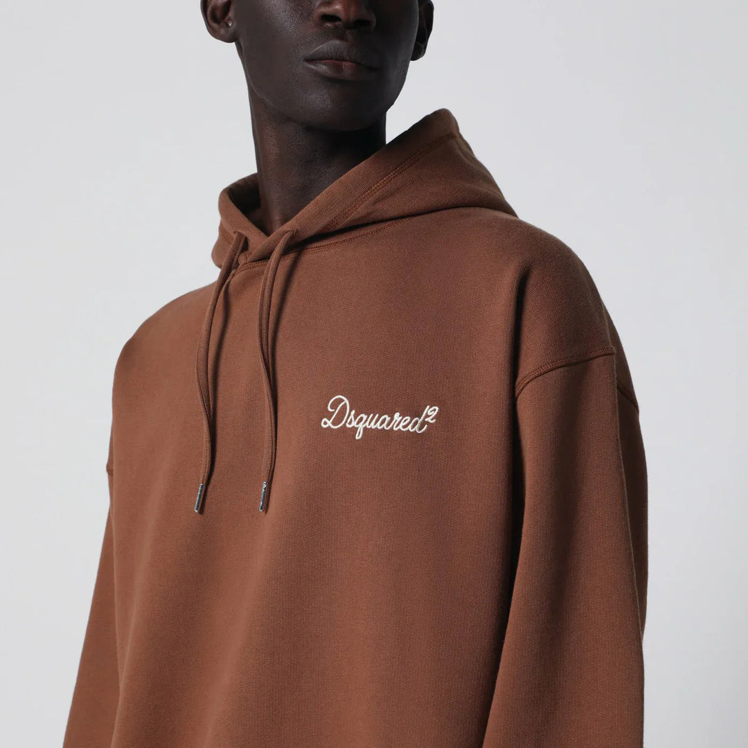 Dsquared2 - Brown relaxed-fit sweatshirt with logo Brand Shirts &amp; Tops