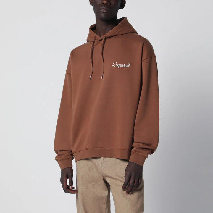 Dsquared2 - Brown relaxed-fit sweatshirt with logo Brand Shirts &amp; Tops M