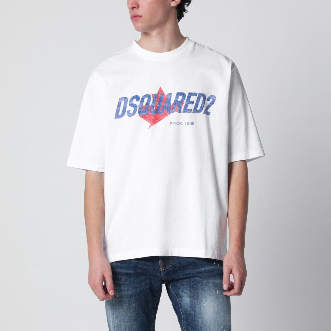 Shirts &amp; Tops Dsquared2 - White loose-fit T-shirt with logo print Brand
