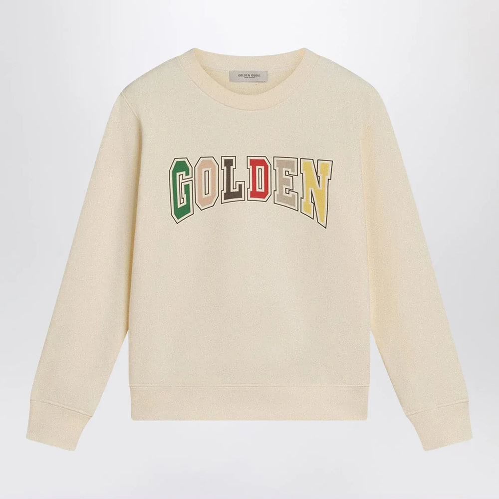 Golden Goose - Ivory crewneck sweatshirt with logo Brand Shirts & Tops 8