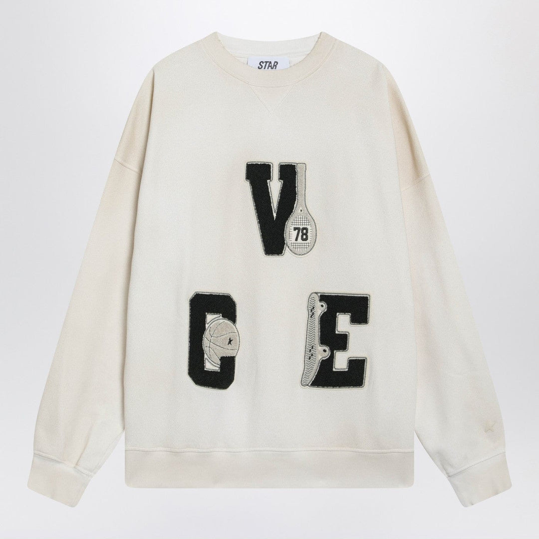 Shirts & Tops Golden Goose - White crewneck sweatshirt with patches Brand