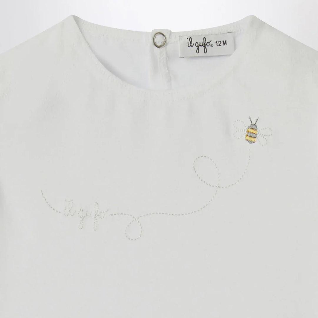 Il Gufo - White T-shirt with ruffled sleeves Brand Shirts &amp; Tops