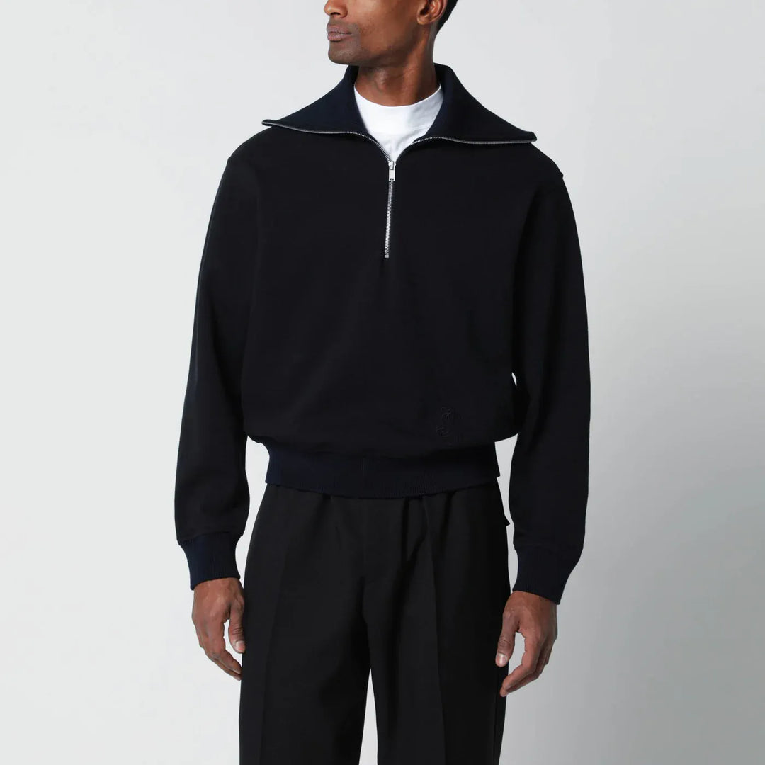 Jil Sander - Navy blue half-zip sweatshirt Brand Shirts &amp; Tops 48 IT