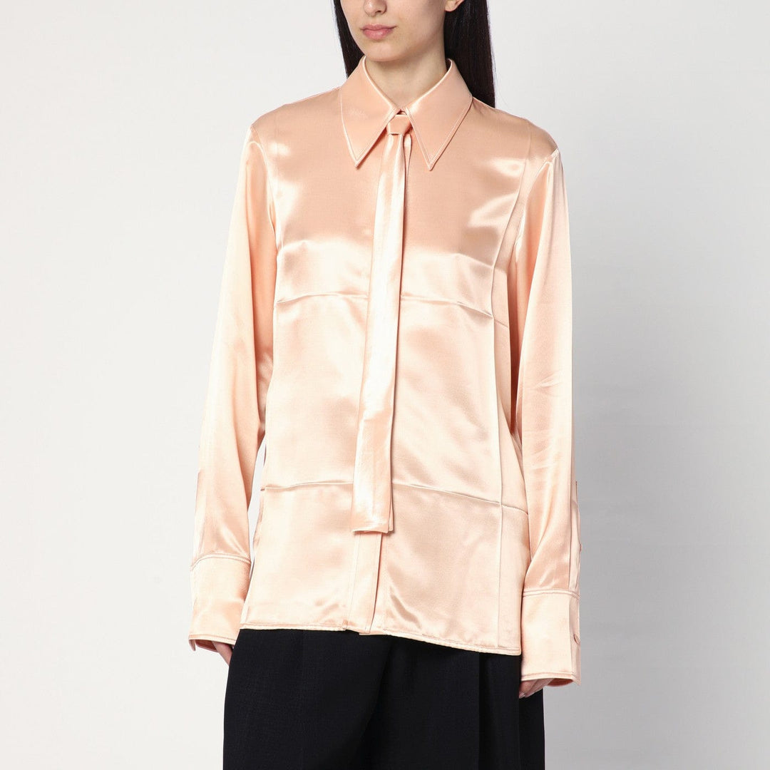 Shirts &amp; Tops Jil Sander - Shirt with pink tie in shiny viscose blend Brand