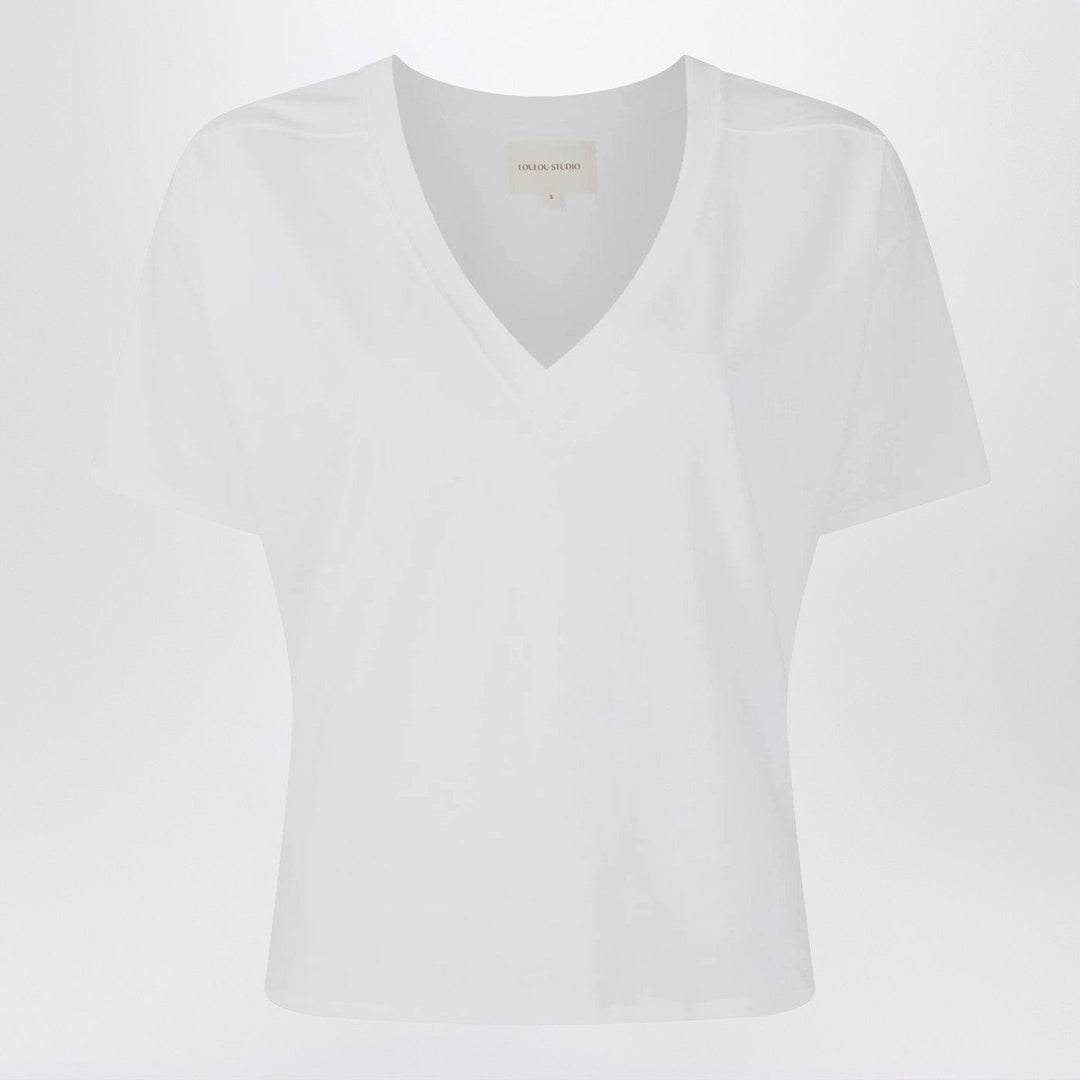 Shirts &amp; Tops LouLou De Saison - White cotton V-neck T-shirt Brand