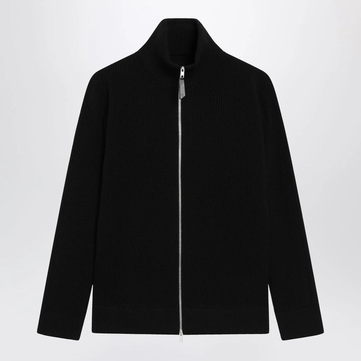Maison Margiela - Zip-Up Knit Cardigan in Black Cotton and Wool Brand Shirts &amp; Tops M