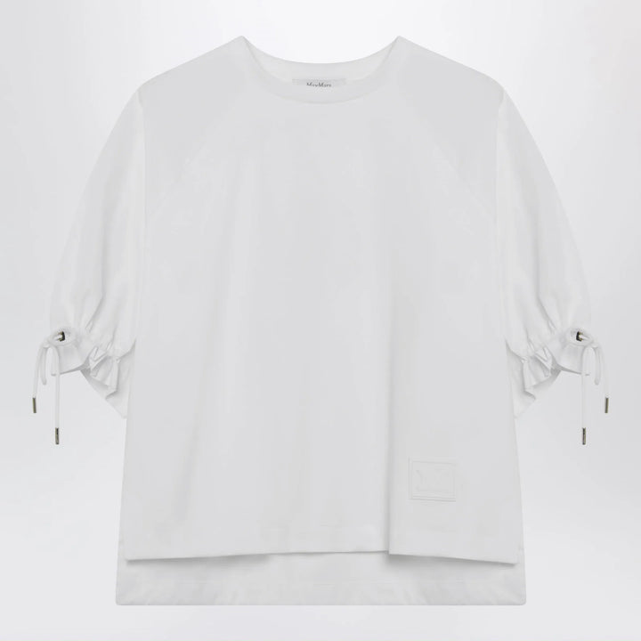 Max Mara - Optical white cotton-blend jersey top Brand Shirts &amp; Tops S