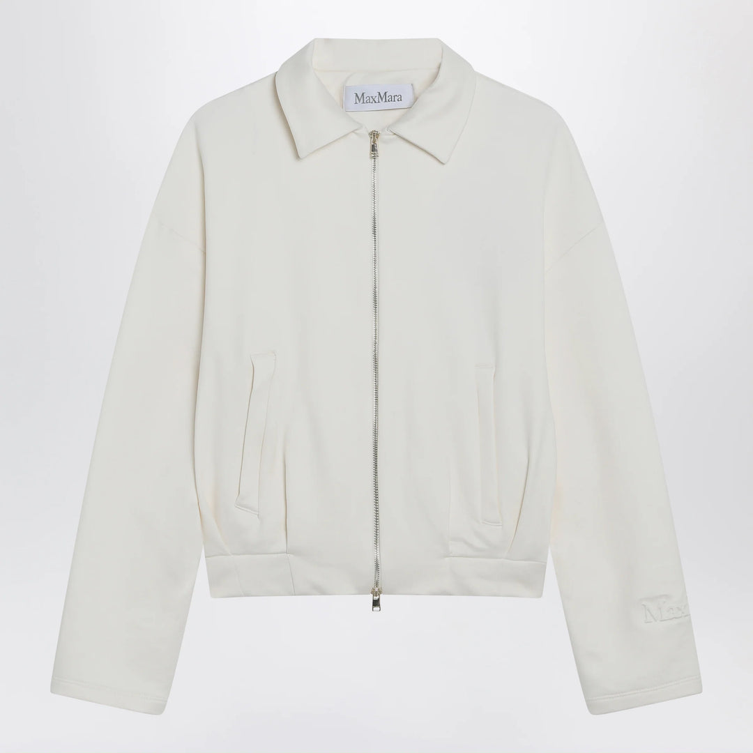 Max Mara - White cropped sweatshirt in silk blend Brand Shirts &amp; Tops M