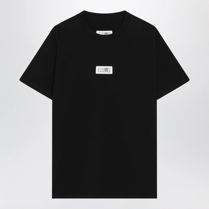 MM6 Maison Margiela - Black cotton jersey T-shirt with logo patch Brand Shirts &amp; Tops XS