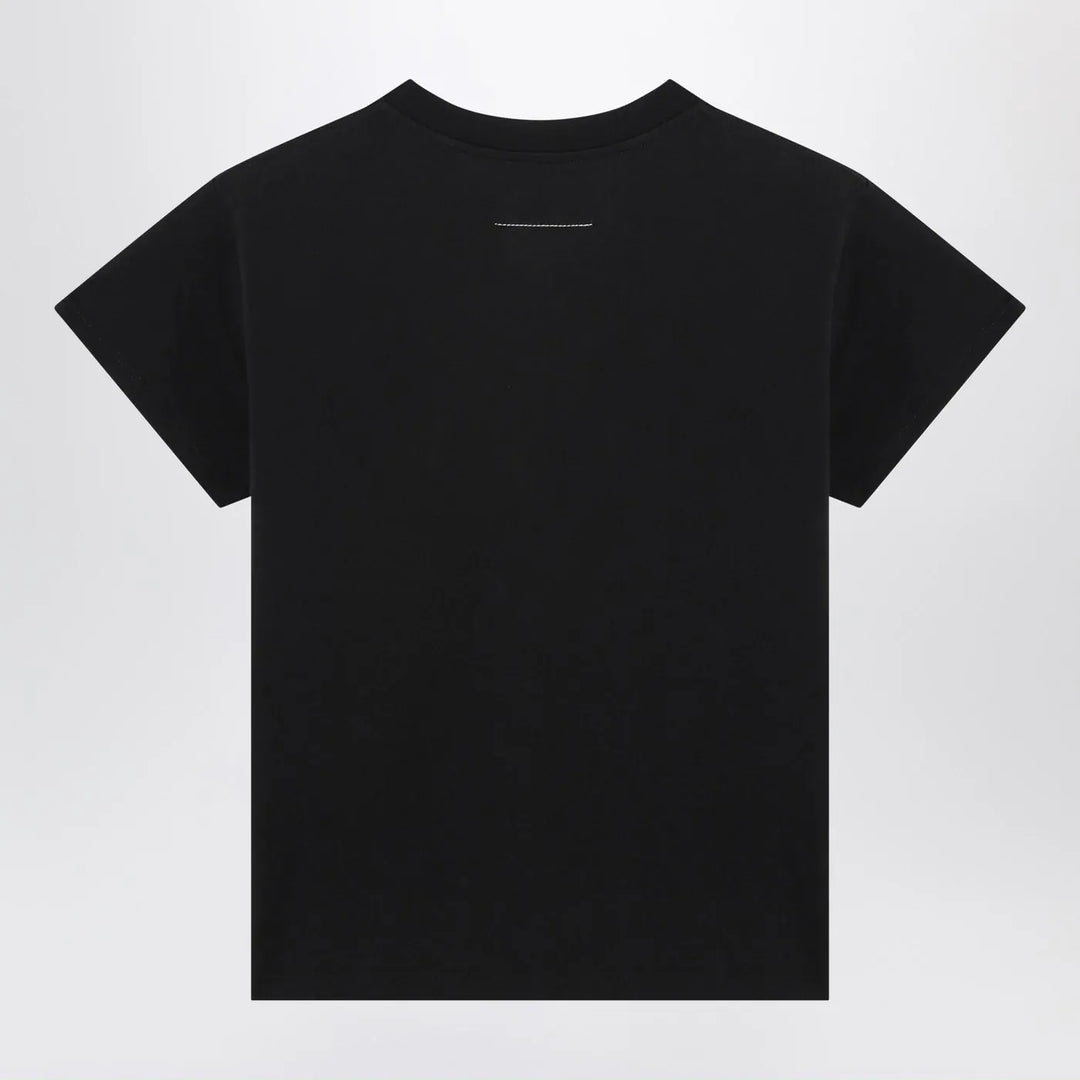 MM6 Maison Margiela - Black T-shirt with Numeric Signature patch Brand Shirts &amp; Tops