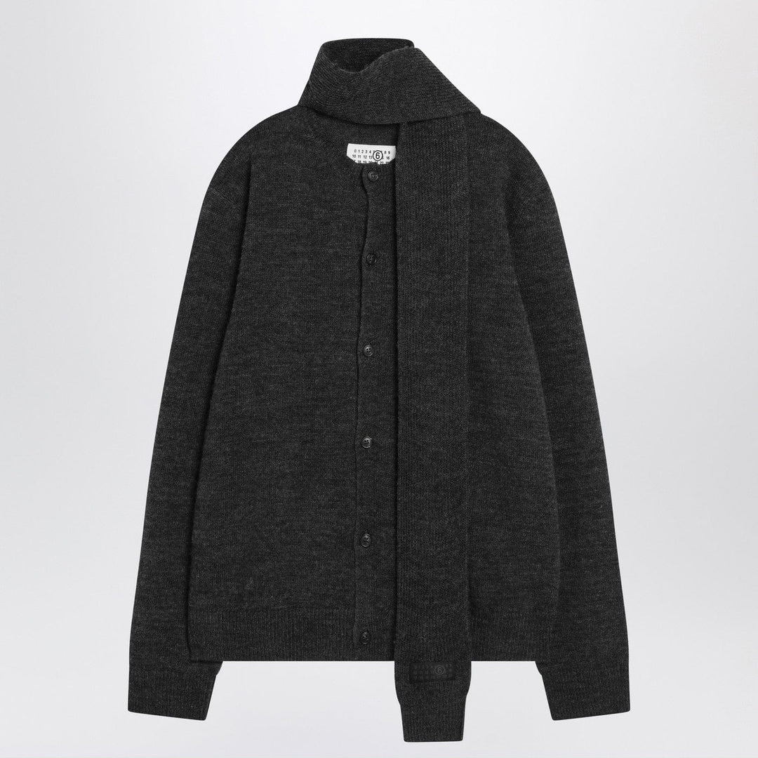 Shirts & Tops M MM6 Maison Margiela - Grey wool-blend cardigan with scarf Brand