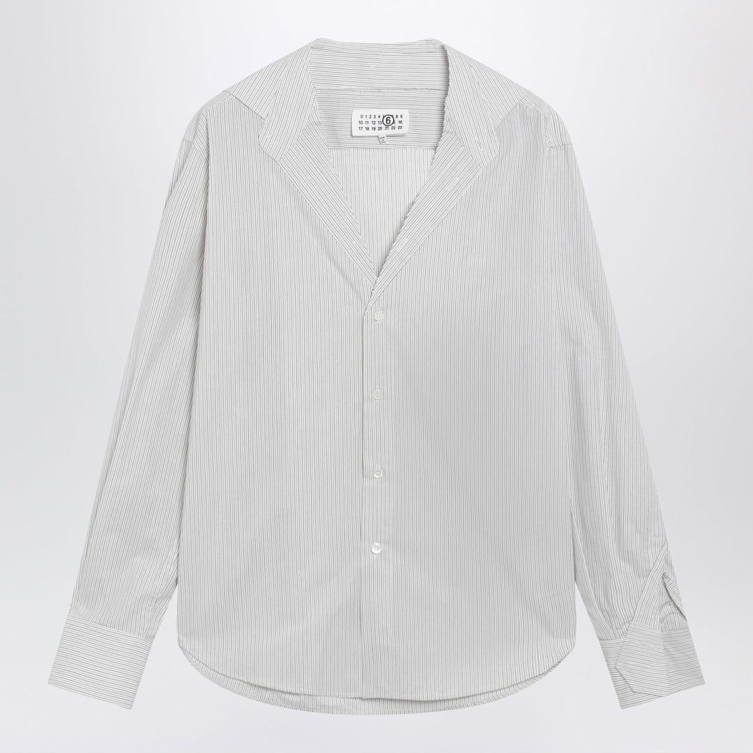 Shirts & Tops MM6 Maison Margiela - Pinstriped cotton shirt with V-neck Brand