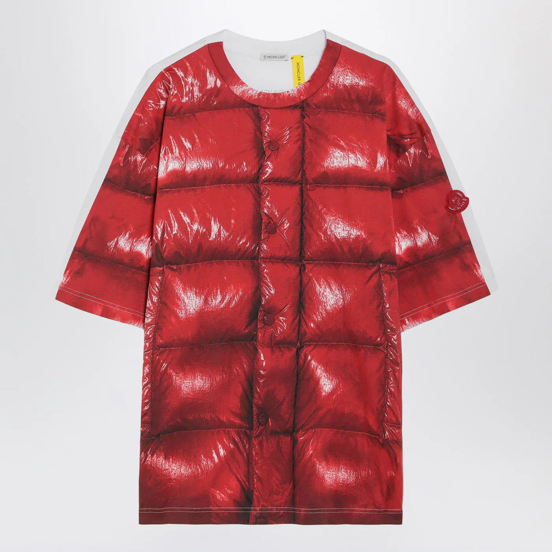 Moncler X A$AP Rocky - Red cotton T-shirt with digital print Brand Shirts &amp; Tops M