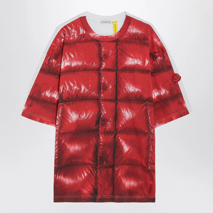 Moncler X A$AP Rocky - Red cotton T-shirt with digital print Brand Shirts &amp; Tops M