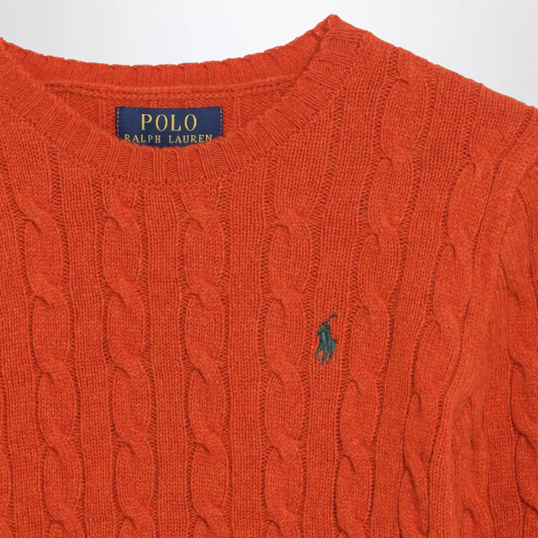 Polo Ralph Lauren - Orange Cable-Knit Wool and Cashmere Sweater Brand Shirts &amp; Tops