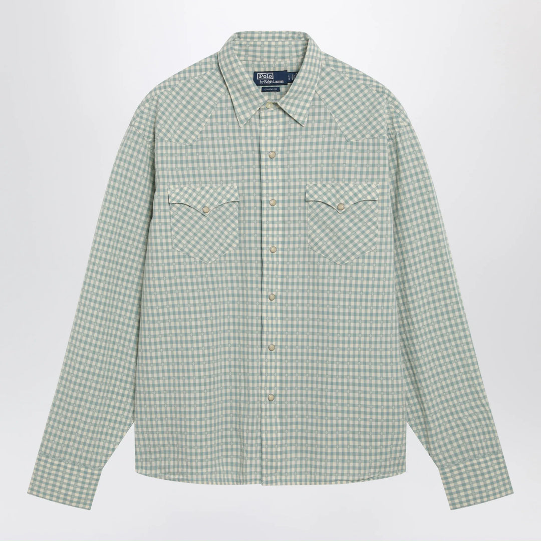 Polo Ralph Lauren - White/green Classic-Fit madras western shirt Brand Shirts &amp; Tops S