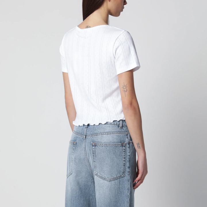 Róhe - White cropped cotton T-shirt Brand Shirts &amp; Tops