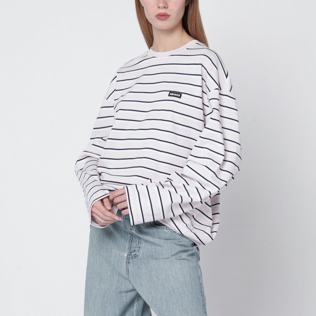 Shirts &amp; Tops ROTATE Birger Christensen - Pink striped oversized long-sleeve T-shirt Brand