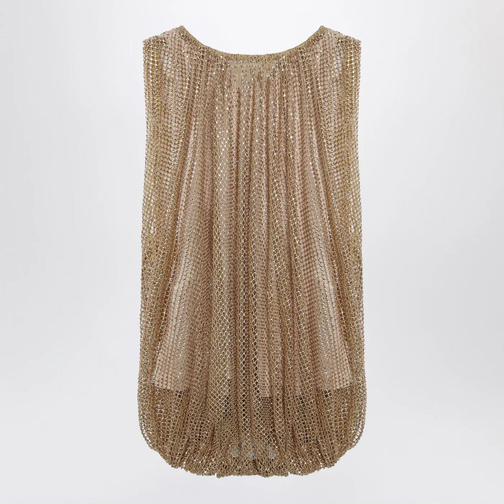 Sportmax - Camel mesh top with crystals Brand Shirts & Tops S