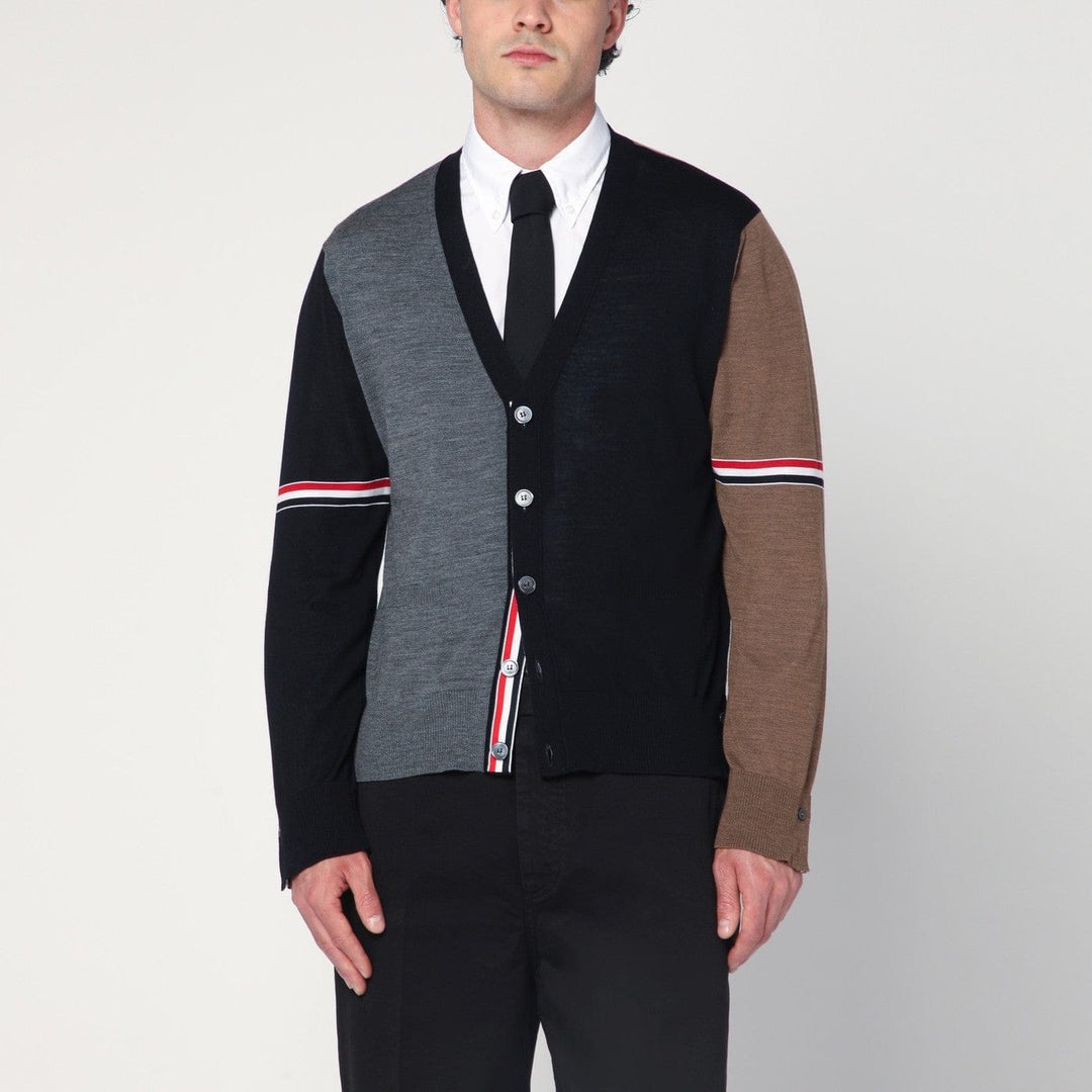 Shirts &amp; Tops 4 Thom Browne - Navy/grey/brown wool cardigan Brand