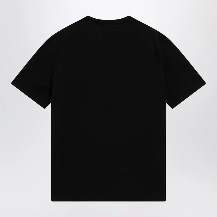 Valentino - Black cotton T-shirt with VLogo embroidery Brand Shirts &amp; Tops