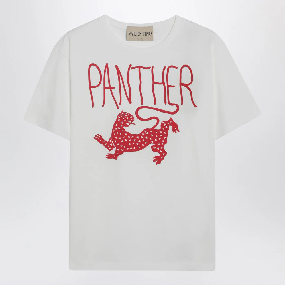 Valentino - Ivory T-shirt with Panther print Brand Shirts & Tops XS