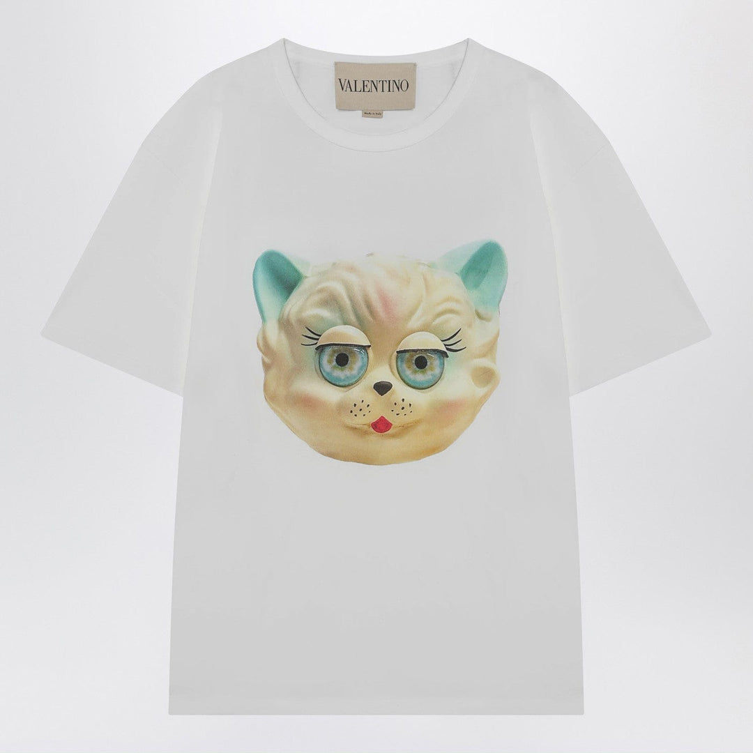 Shirts &amp; Tops Valentino - White T-shirt with Le Chat De La Maison print Brand