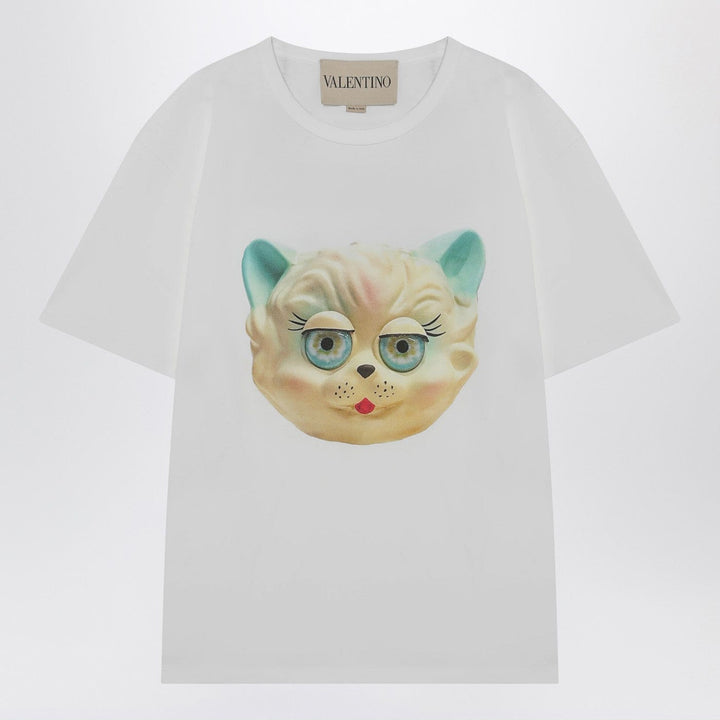 Shirts &amp; Tops Valentino - White T-shirt with Le Chat De La Maison print Brand