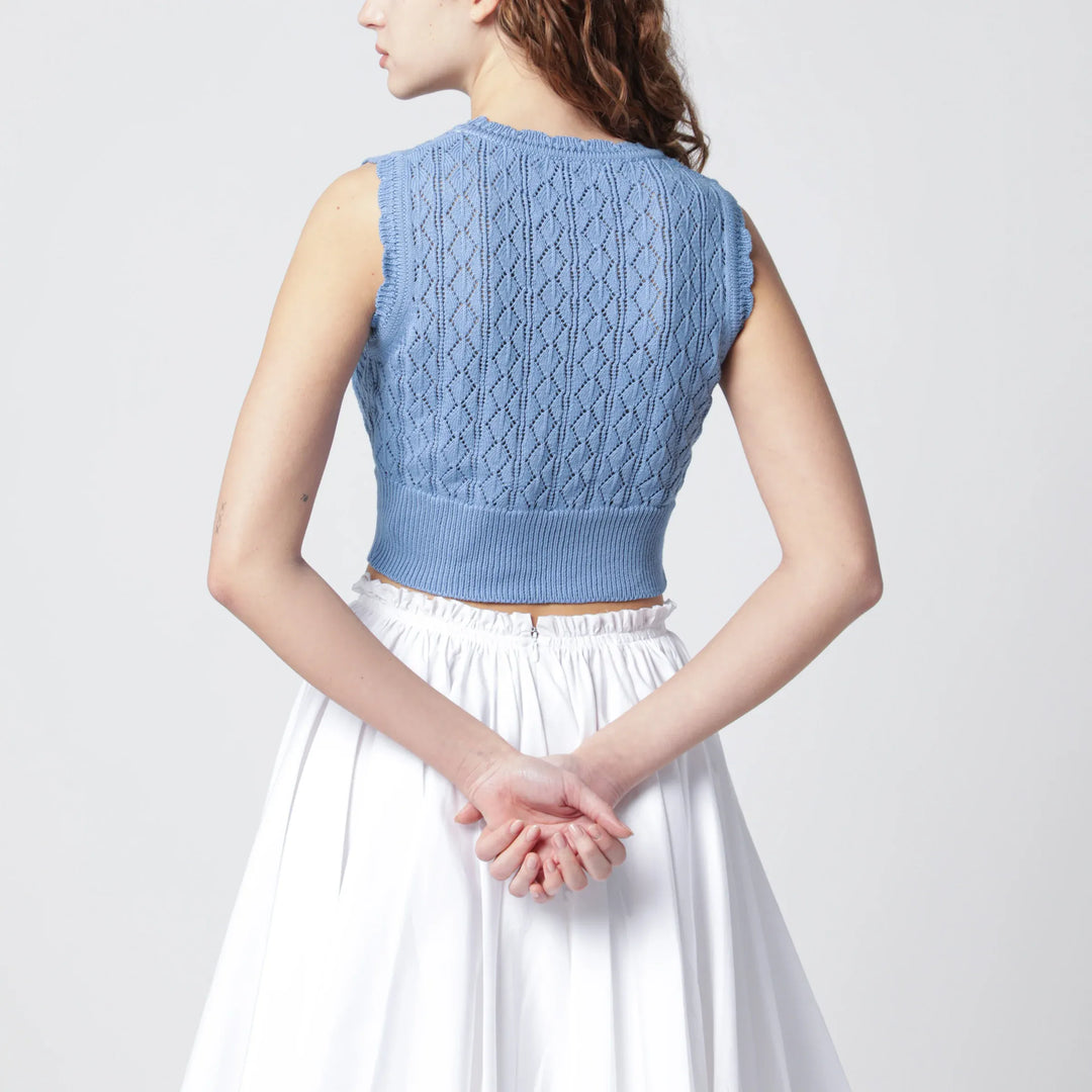 Vivienne Westwood - Light blue crochet top with Orb logo Brand Shirts &amp; Tops