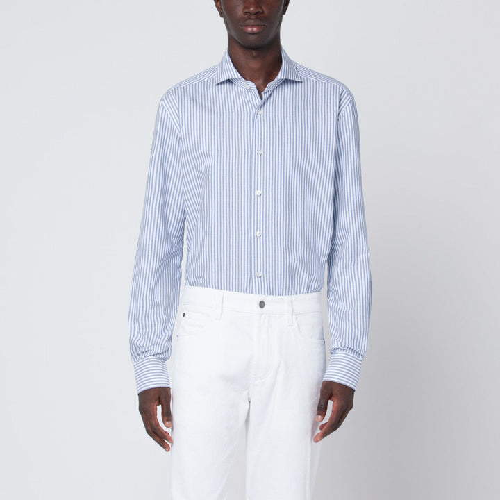 Shirts &amp; Tops XACUS - White Tailor Fit striped Travel shirt Brand