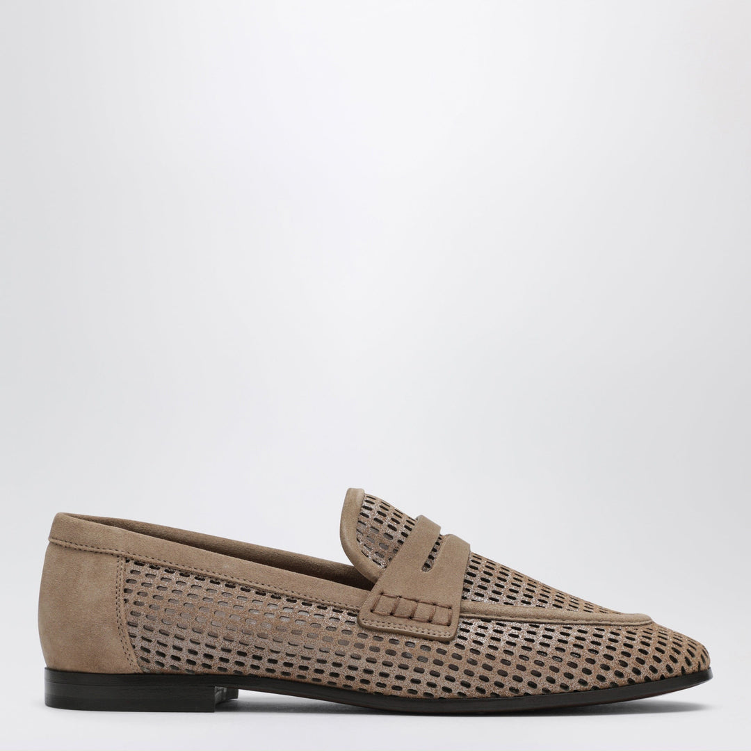 Shoes Brunello Cucinelli - Brown loafers in Sparkling Net leather Brand