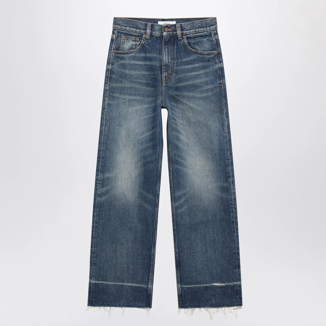 Chloé - Bootcut denim jeans in dark cobalt cotton Brand Shoes 25