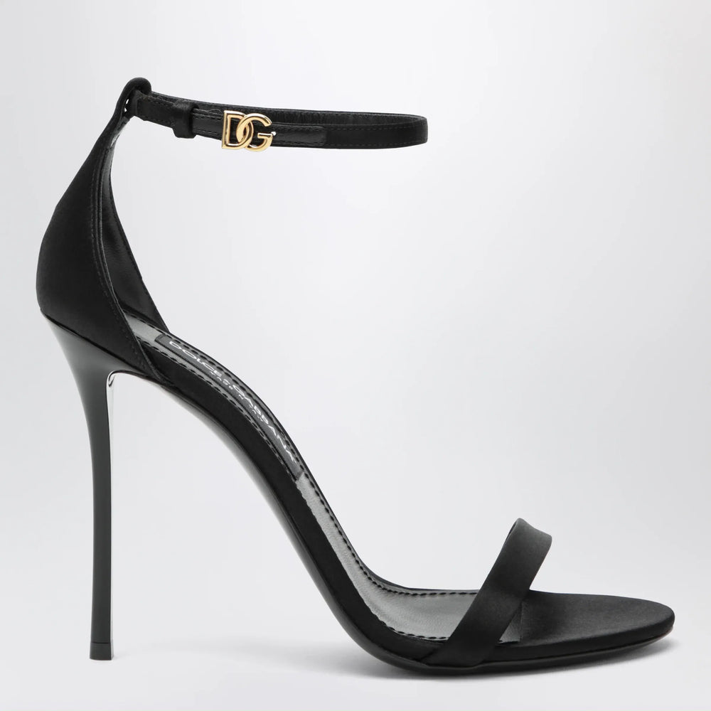 Dolce&Gabbana - Keira sandal in black satin Brand Shoes 37,5 IT
