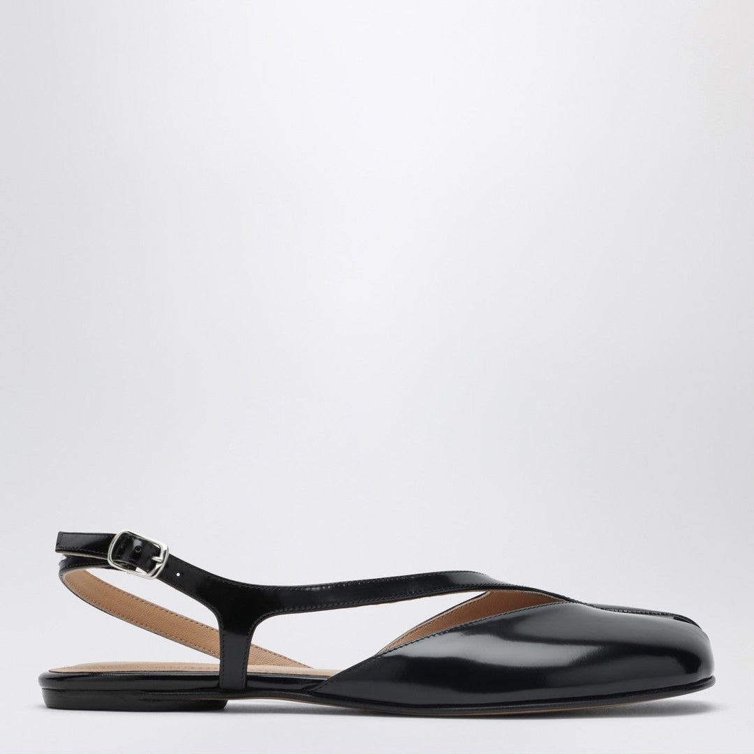 Shoes Maison Margiela - Black brushed leather Tabi slingback sandals Brand