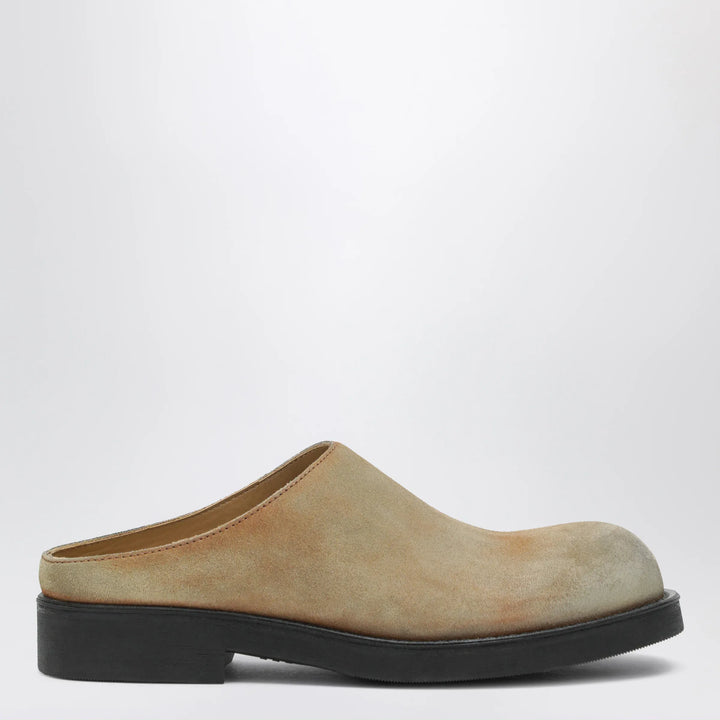 MM6 Maison Margiela - Biker Mules in Beige Washed Suede Brand Shoes 41 IT